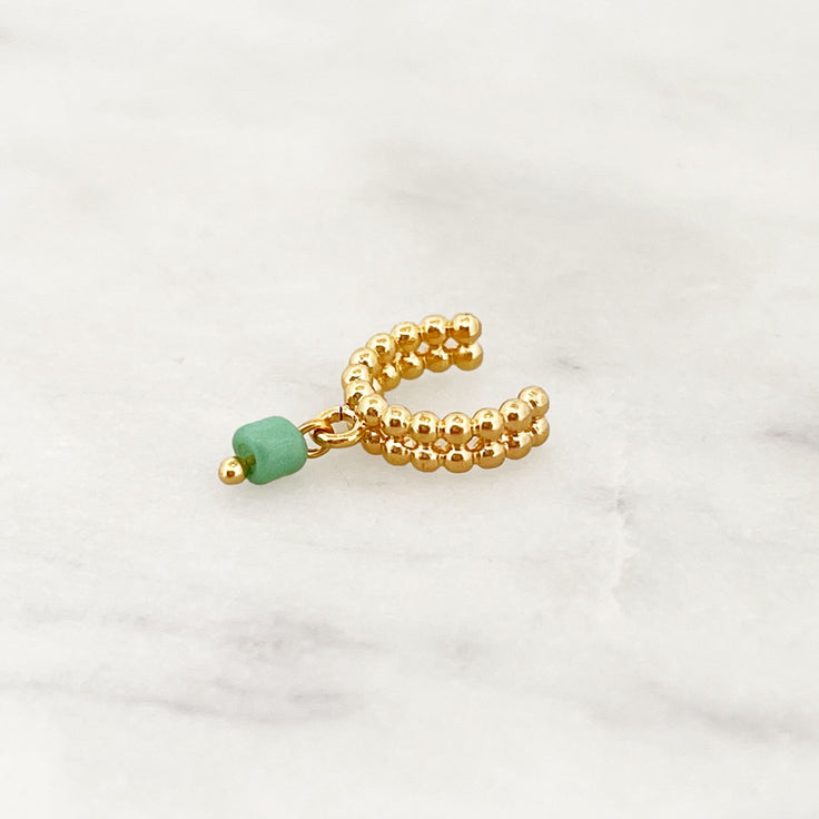 Ear cuff Dot Sea Green Bead