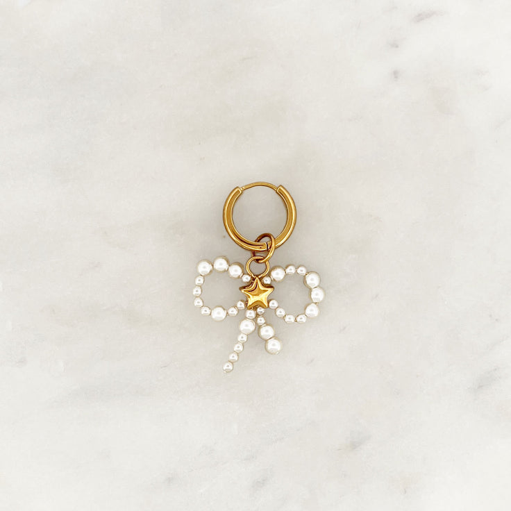 Earring Pearl Bow Star