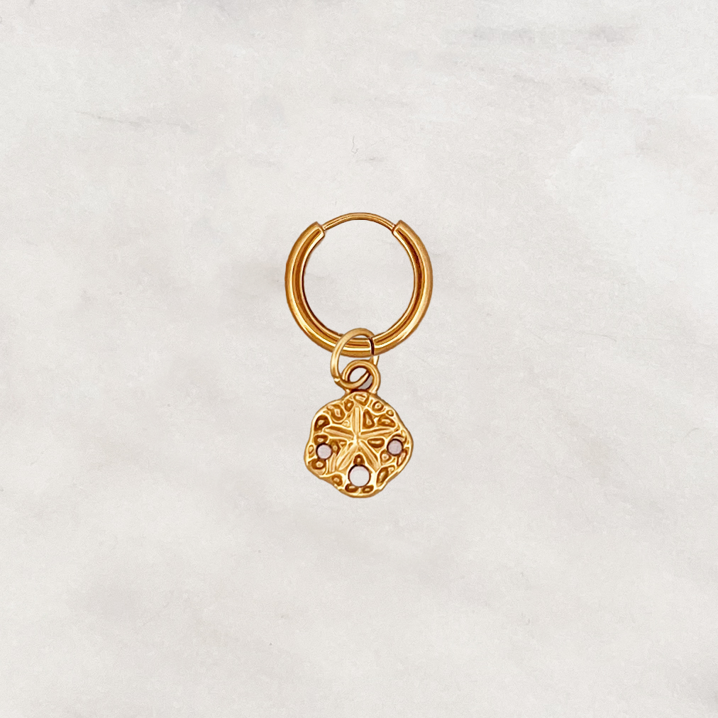 Earring White Sand Dollar