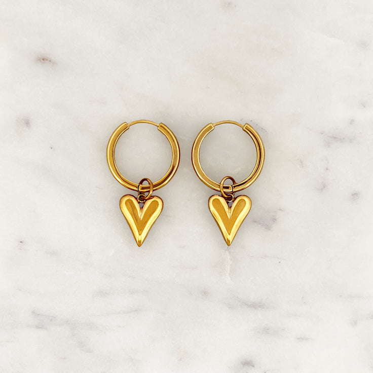 Earring set big hearts