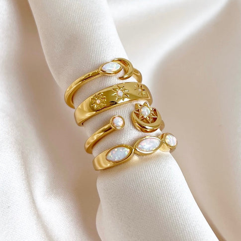 Anillo Ópalo Estrellas