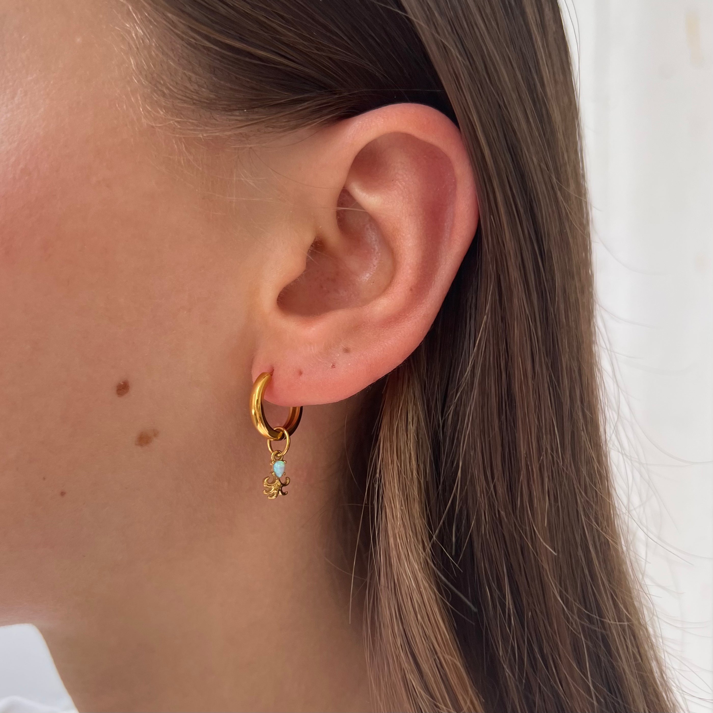 Earring Opal Octopus