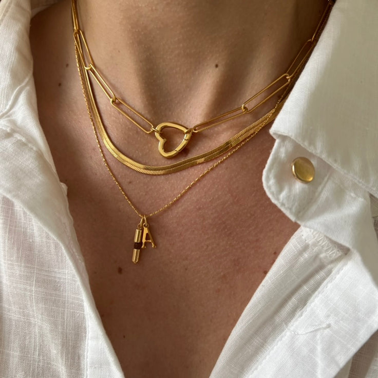 Necklace Golden Tube Initial