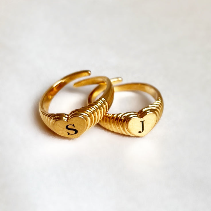 2 Engrave Heart Rings