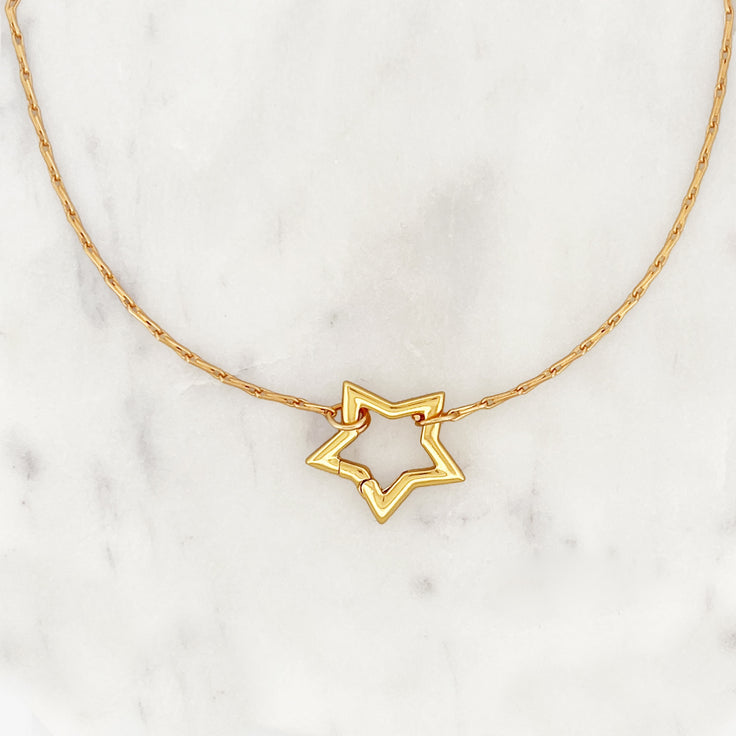 Fine Chain Necklace Bright Star Clasp