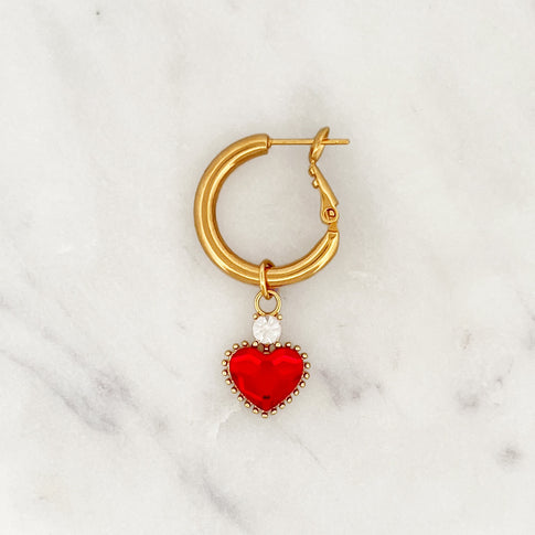 Anneaux d'oreille Rouge Diamond Heart