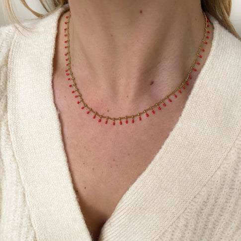 Red Tassels Necklace