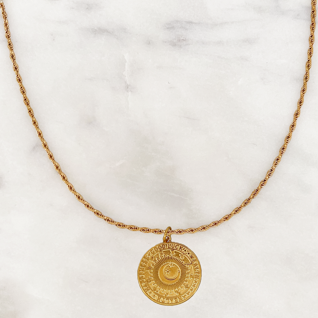 Long Necklace Goodluck Coin