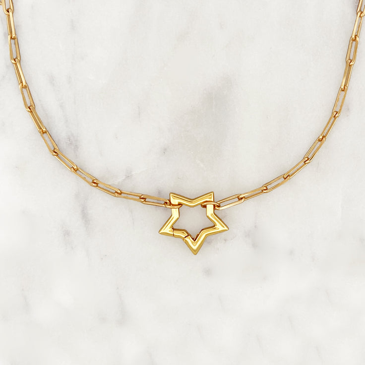 Medium Oval Necklace Bright Star Clasp
