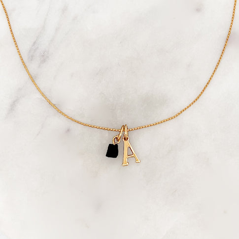Collier Initiales Onyx