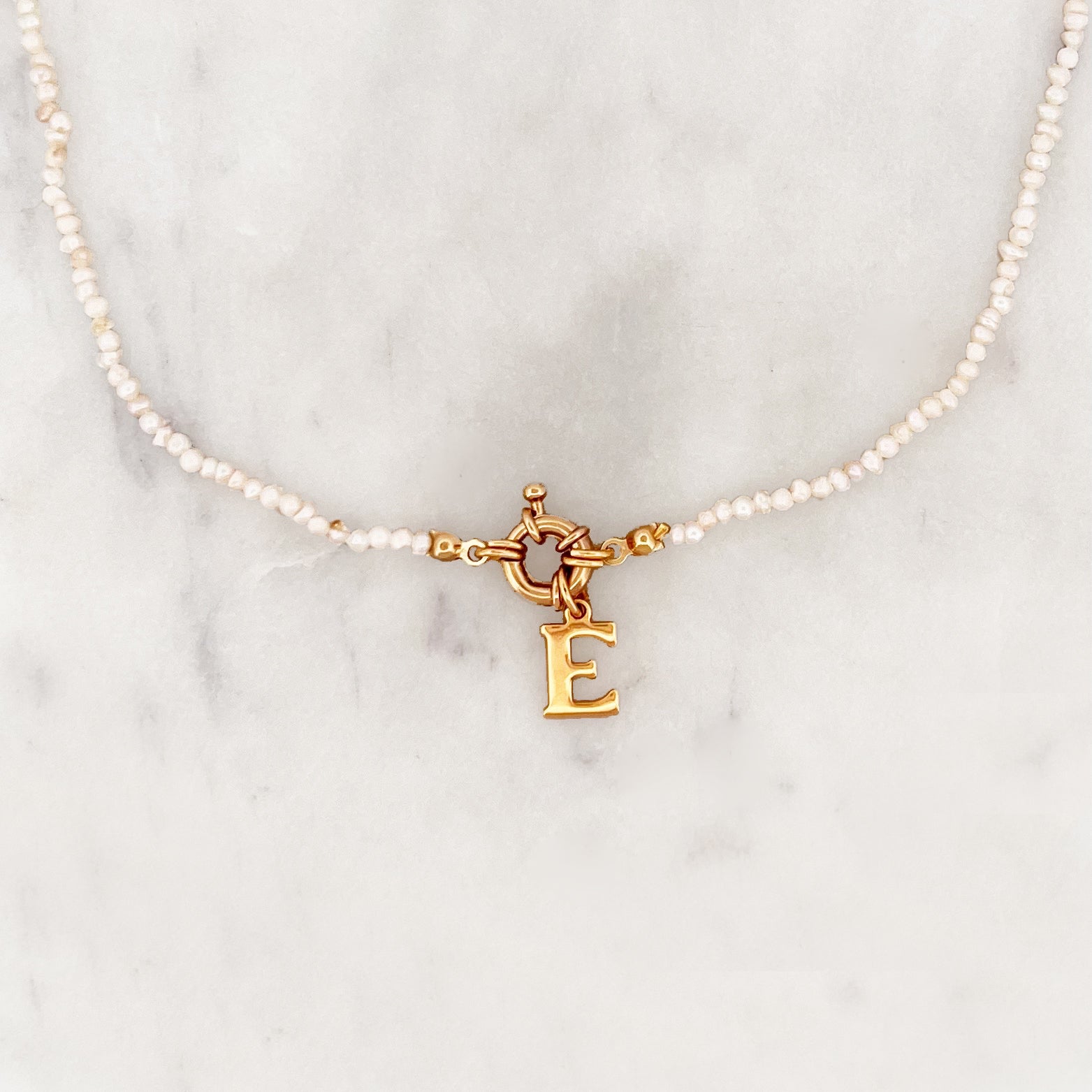 Dainty Pearl Initial Necklace | Pearls – JOY by Corrine Smith