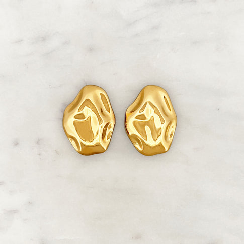 Pleated Earstud Set Oval