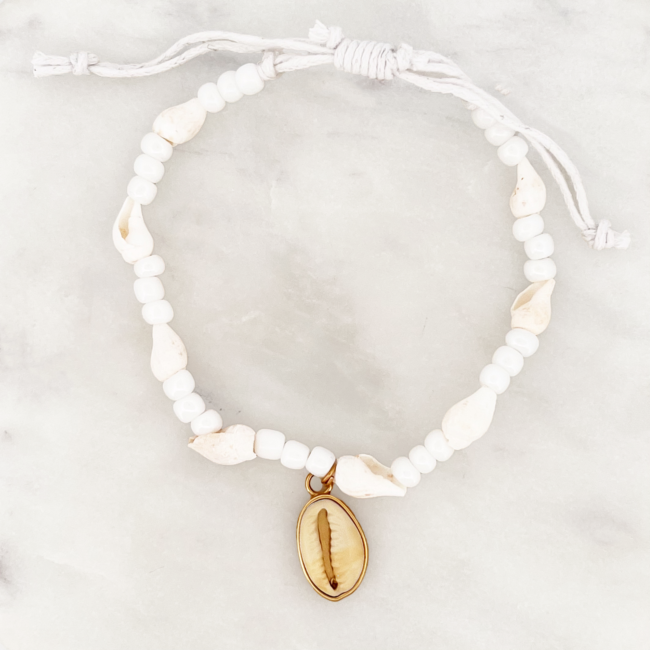 White Shell Bracelet Cowrie