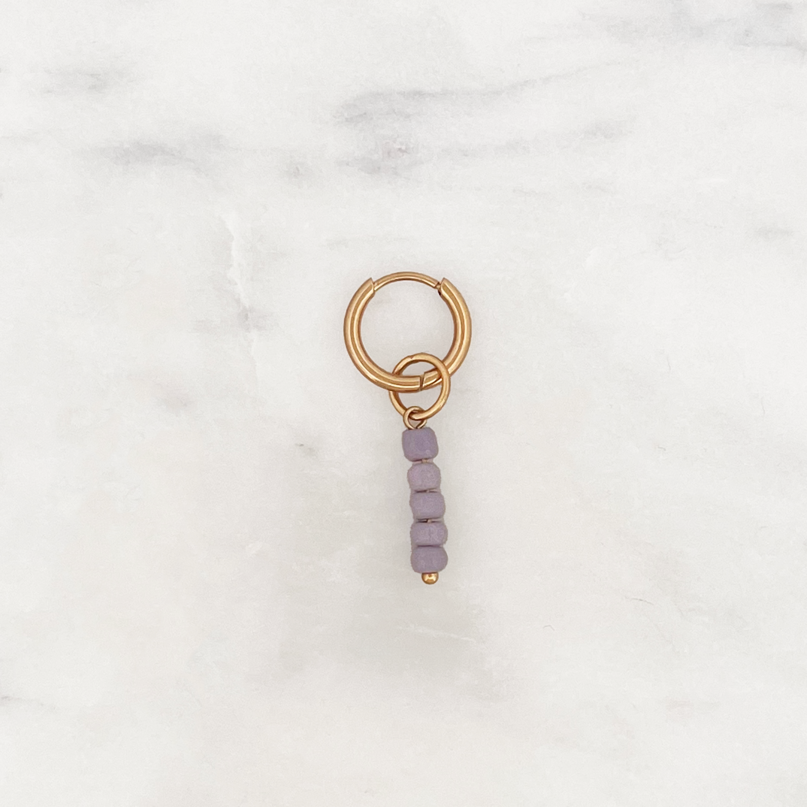 Tiny Huggie Lilac Beads