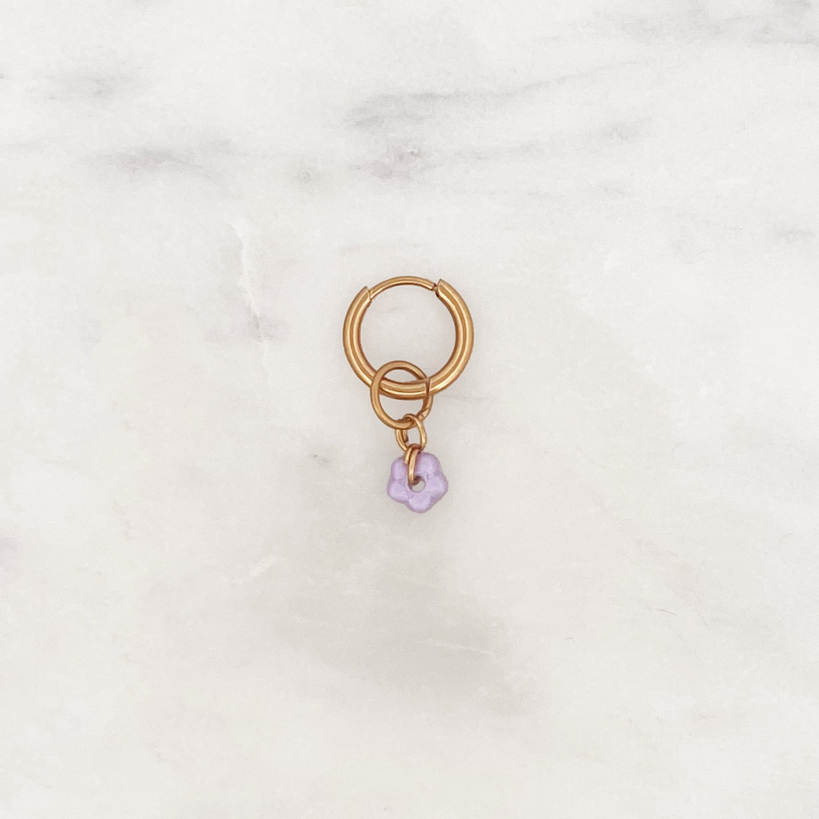 Tiny Huggie Little Lilac Flower