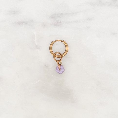 Tiny Huggie Little Lilac Flower