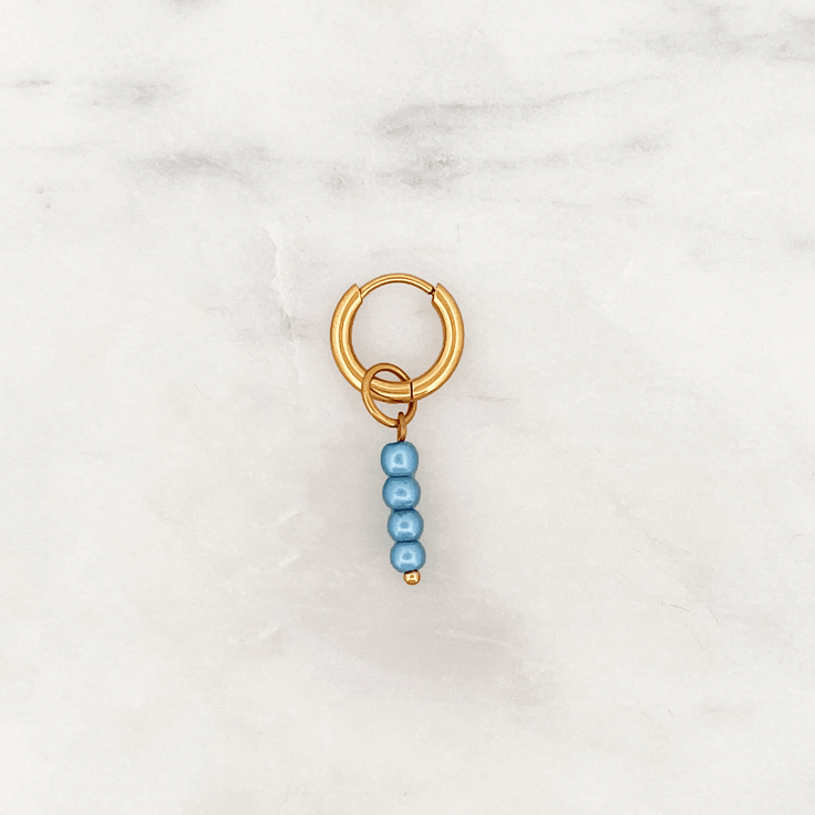 Classic Huggie Blue Pearls - ByNouck Jewelry