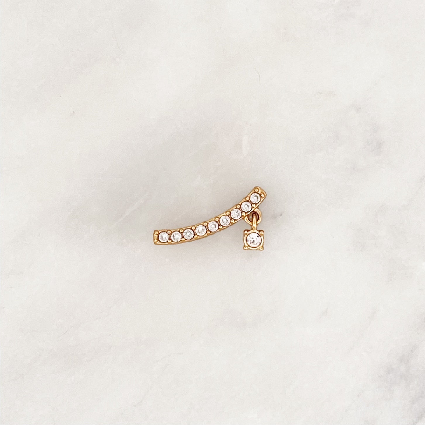 Earstud Long Strass Left - ByNouck Jewelry