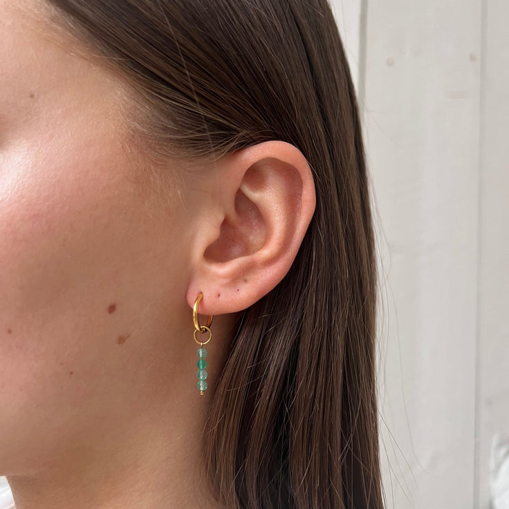 Fine Huggie Big Lime Beads - ByNouck Jewelry