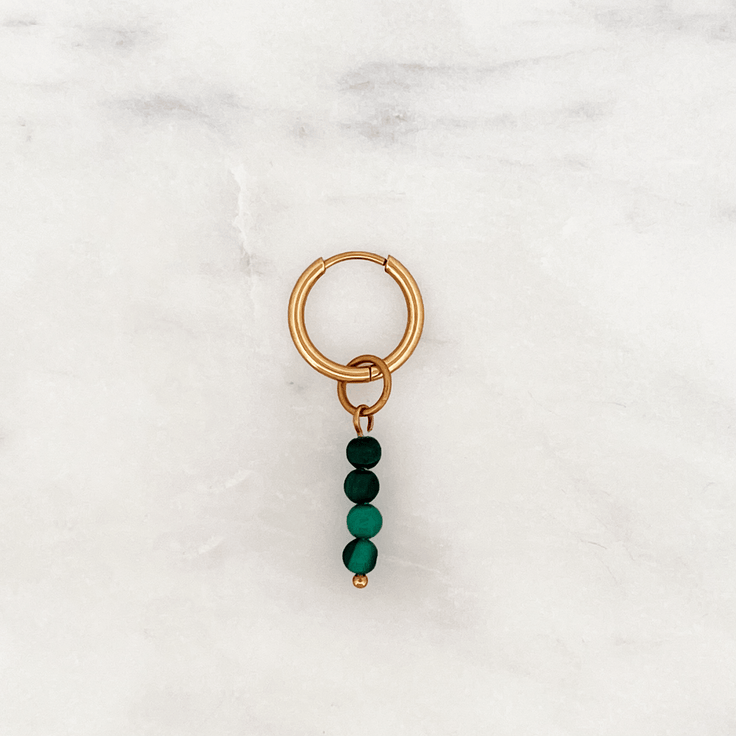 Fine Huggie Malachite Beads - ByNouck Jewelry