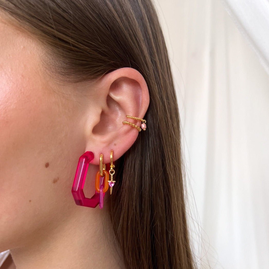 Fuchsia Buxon Hoop Set - ByNouck Jewelry