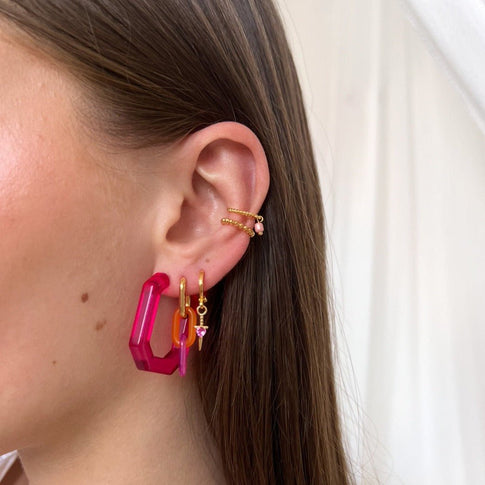 Fuchsia Buxon Hoop Set - ByNouck Jewelry
