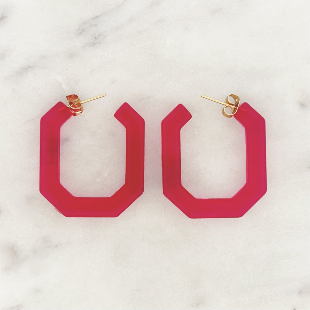 Fuchsia Buxon Hoop Set - ByNouck Jewelry