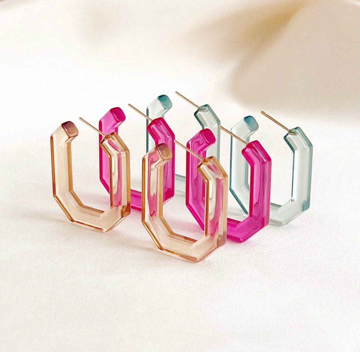 Fuchsia Buxon Hoop Set - ByNouck Jewelry