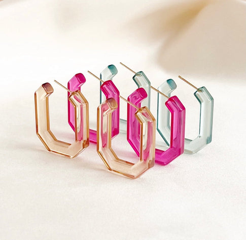 Fuchsia Buxon Hoop Set - ByNouck Jewelry
