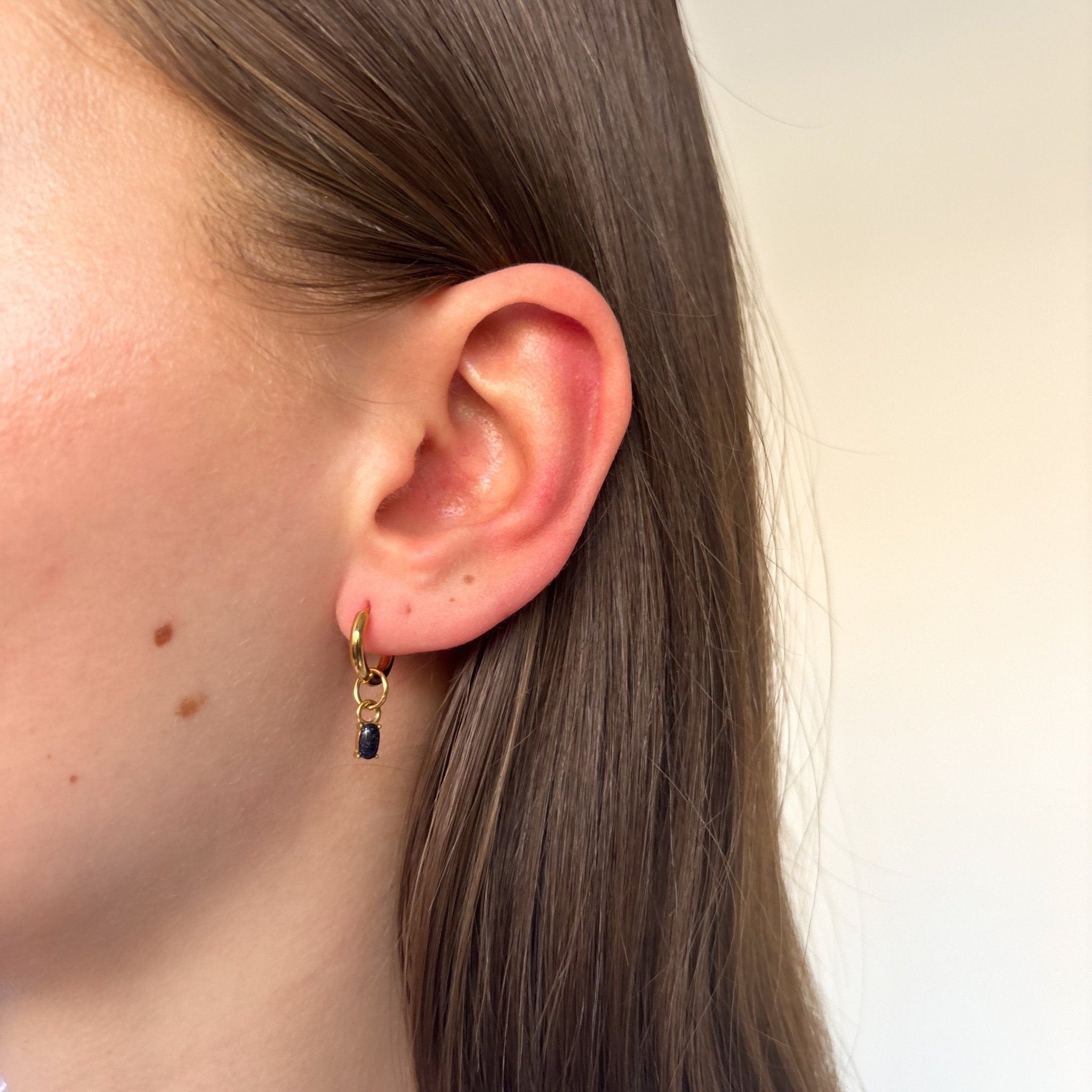 Hoop Blue Sandstone Oval - ByNouck Jewelry