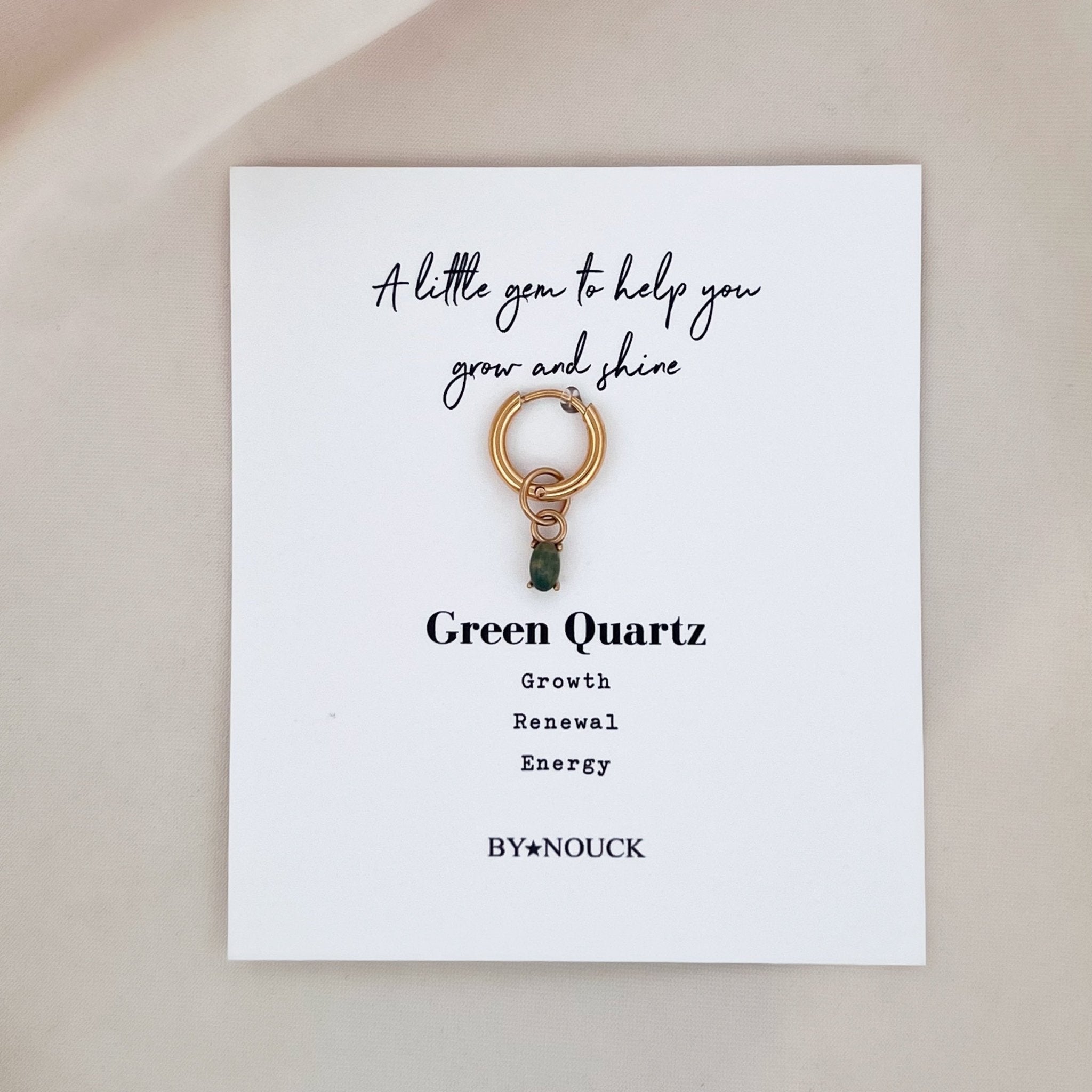 Hoop Green Quartz Oval - ByNouck Jewelry