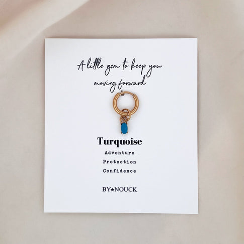 Hoop Turquoise Stone Oval - ByNouck Jewelry