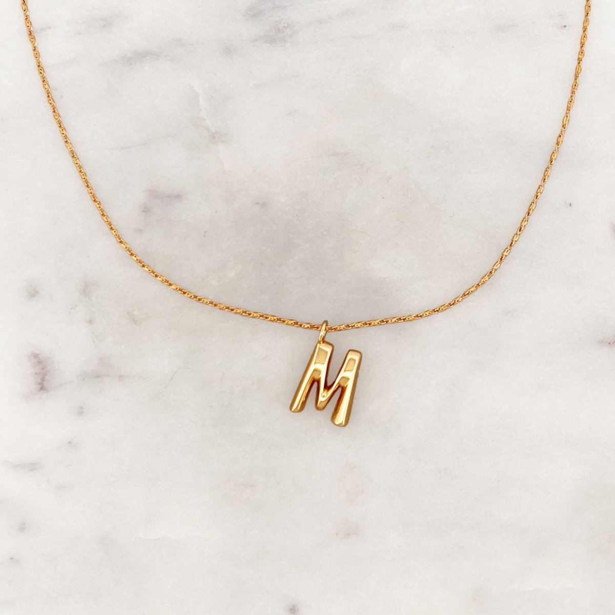 Necklace Bamboo Initial - ByNouck Jewelry