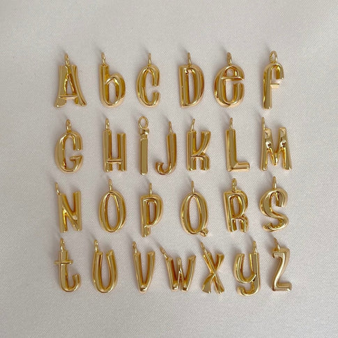 Necklace Bamboo Initial - ByNouck Jewelry
