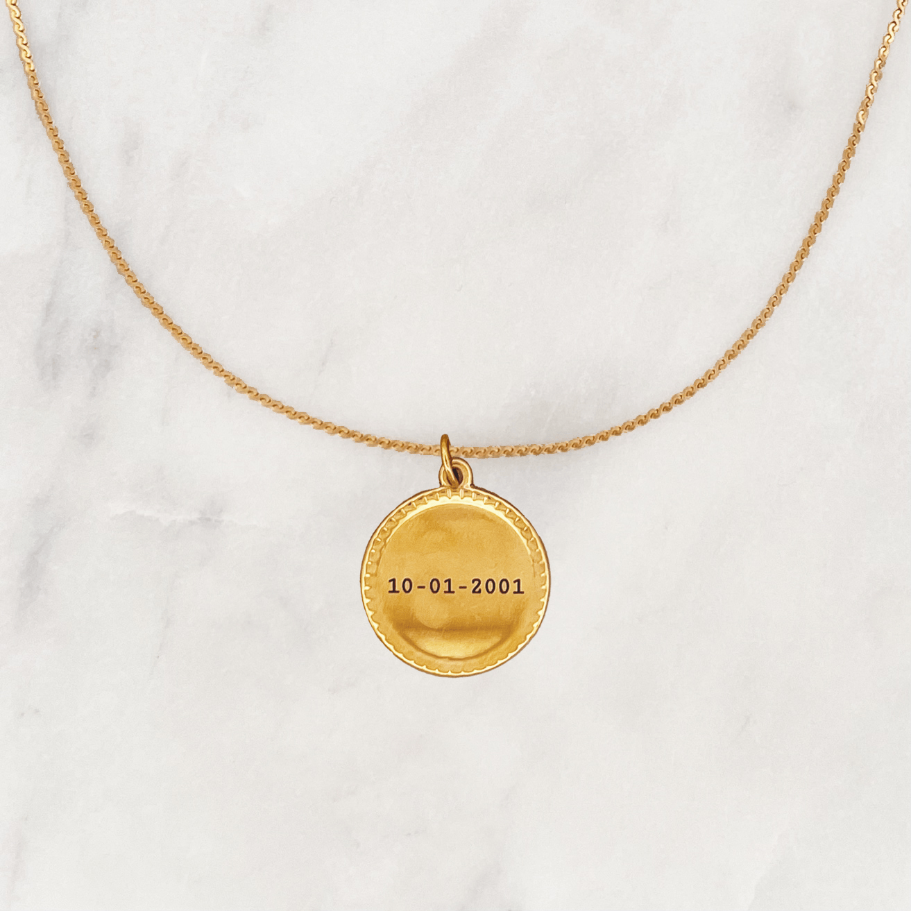 Necklace Engrave Classic Coin - ByNouck Jewelry