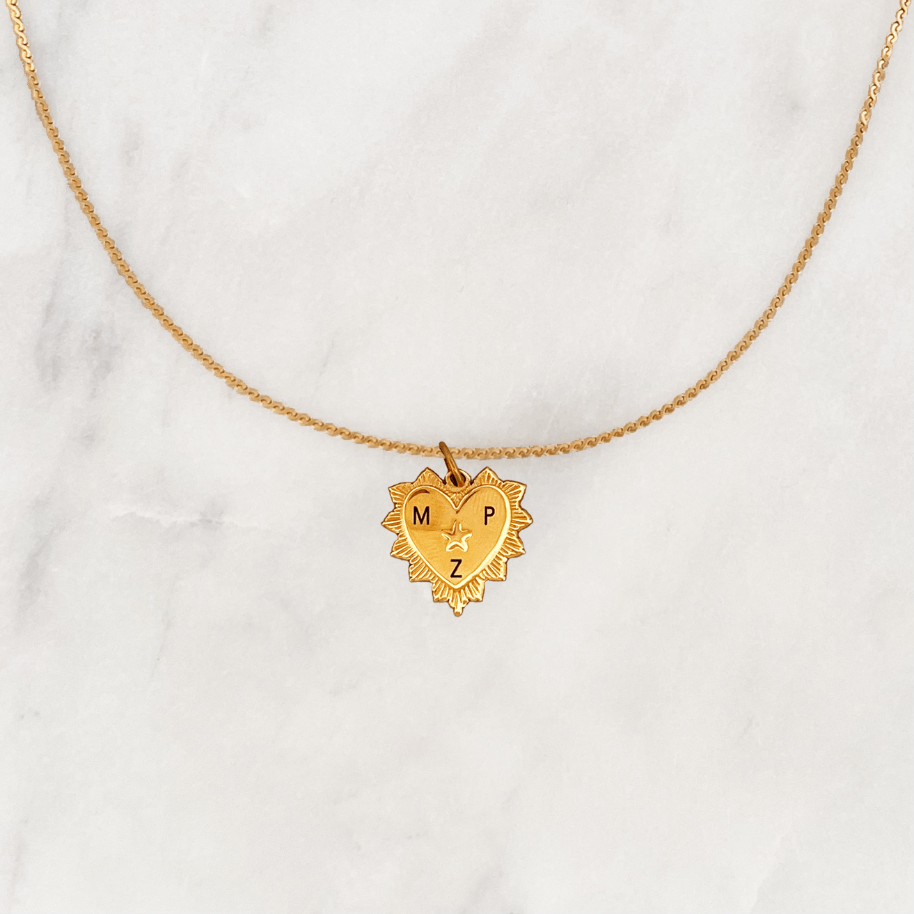 Necklace Engrave Vintage Heart - ByNouck Jewelry