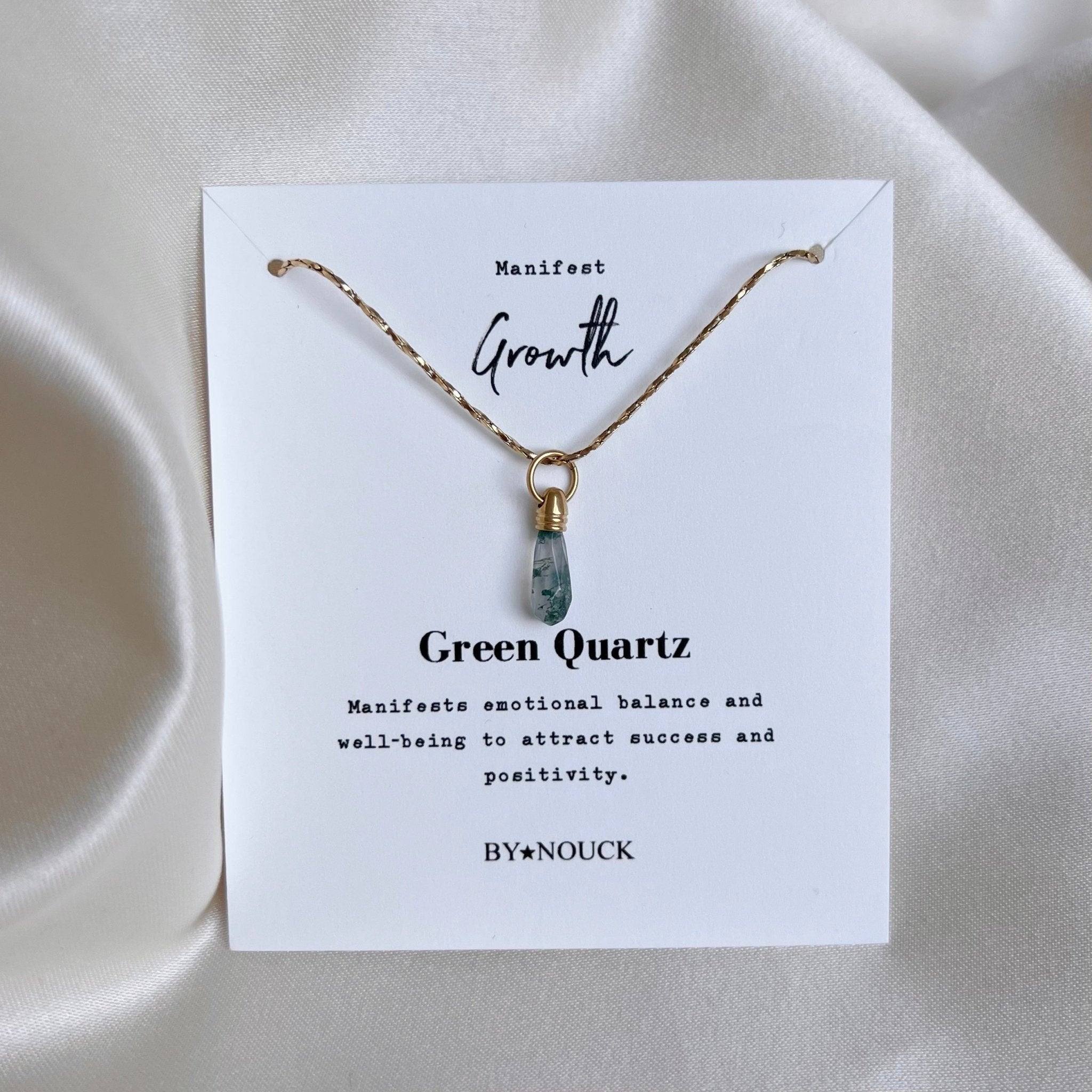 Necklace Manifest Stone Green Quartz - ByNouck Jewelry