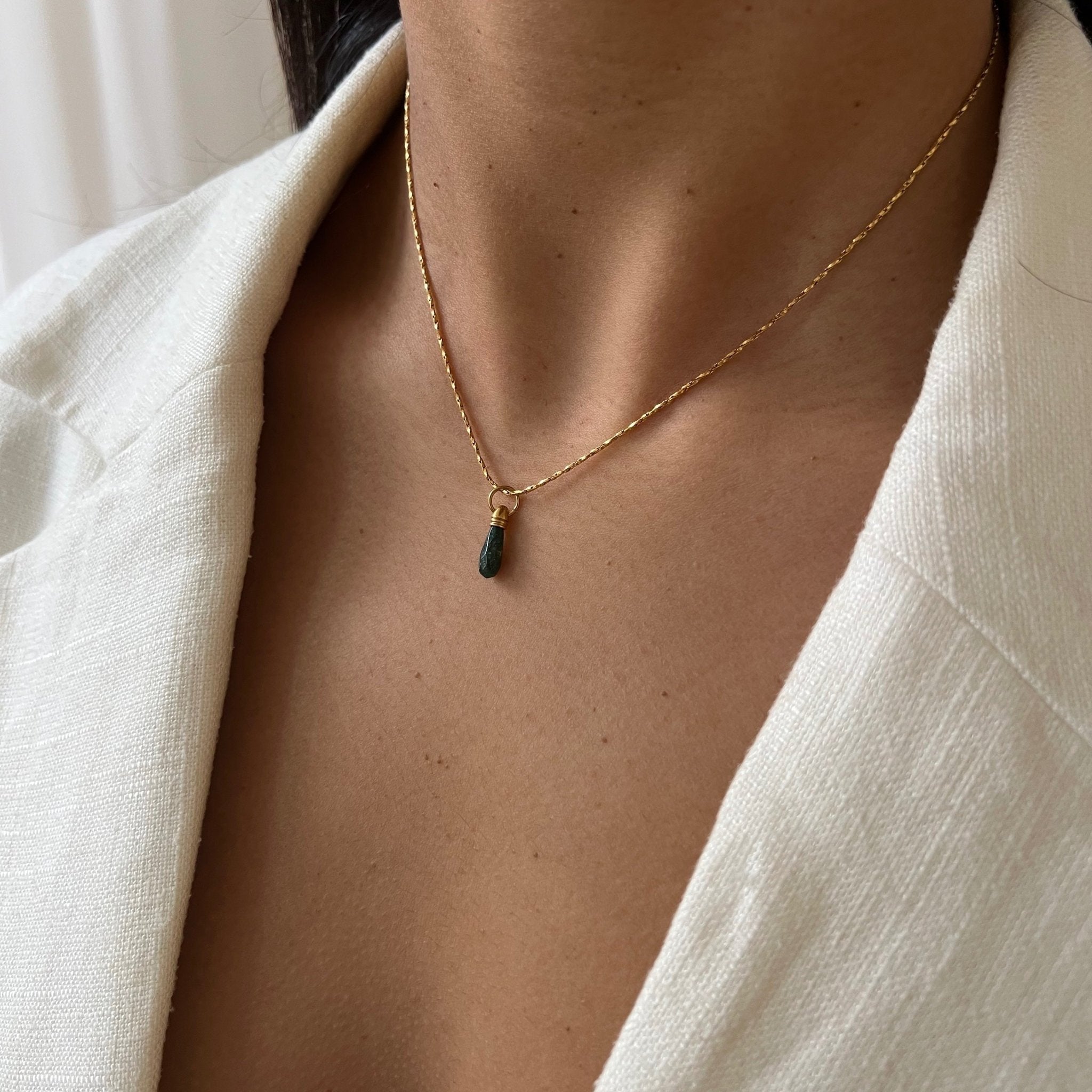 Necklace Manifest Stone Green Quartz - ByNouck Jewelry