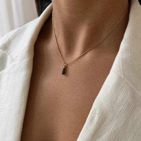 Necklace Manifest Stone Green Quartz - ByNouck Jewelry