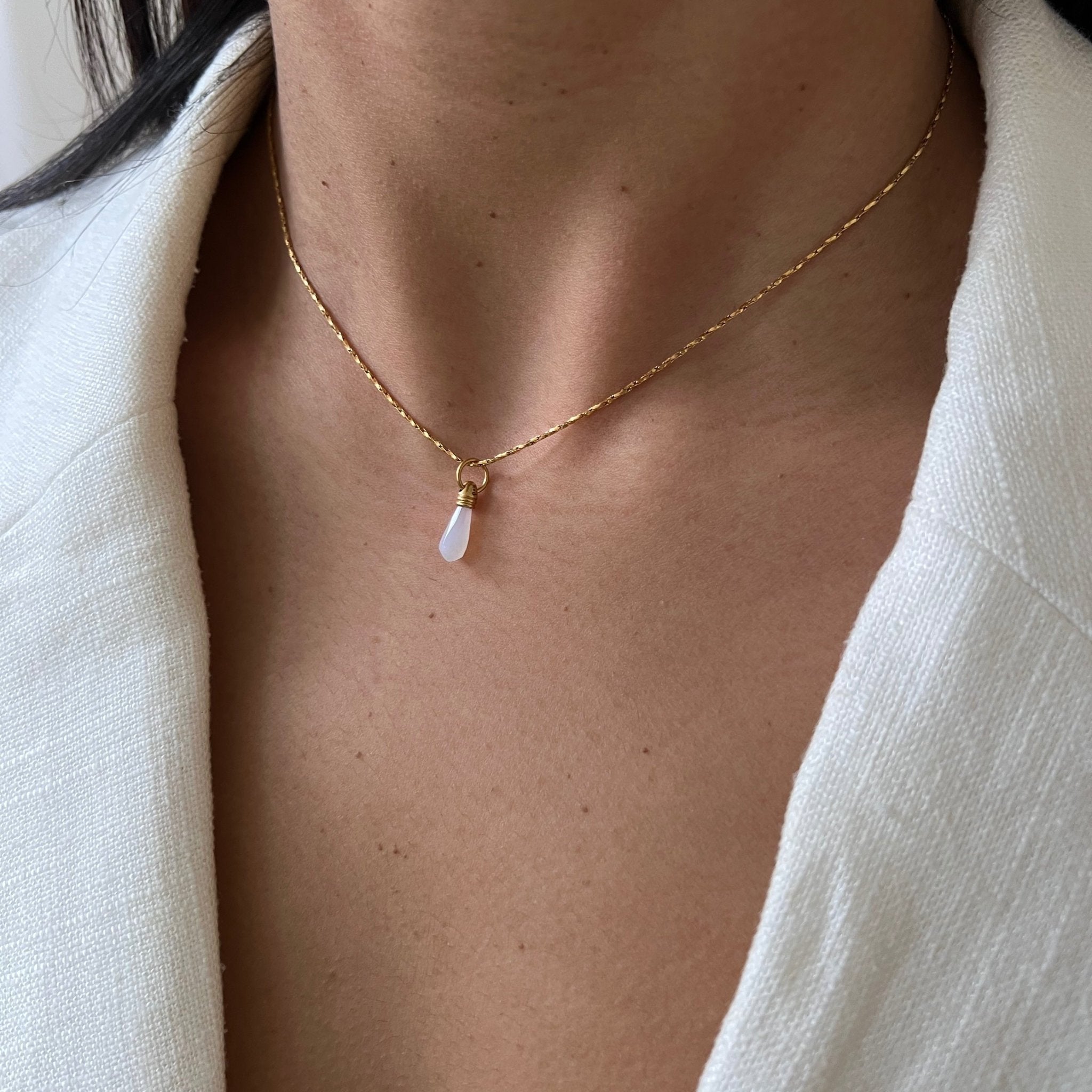 Necklace Manifest Stone Light Fluorite - ByNouck Jewelry