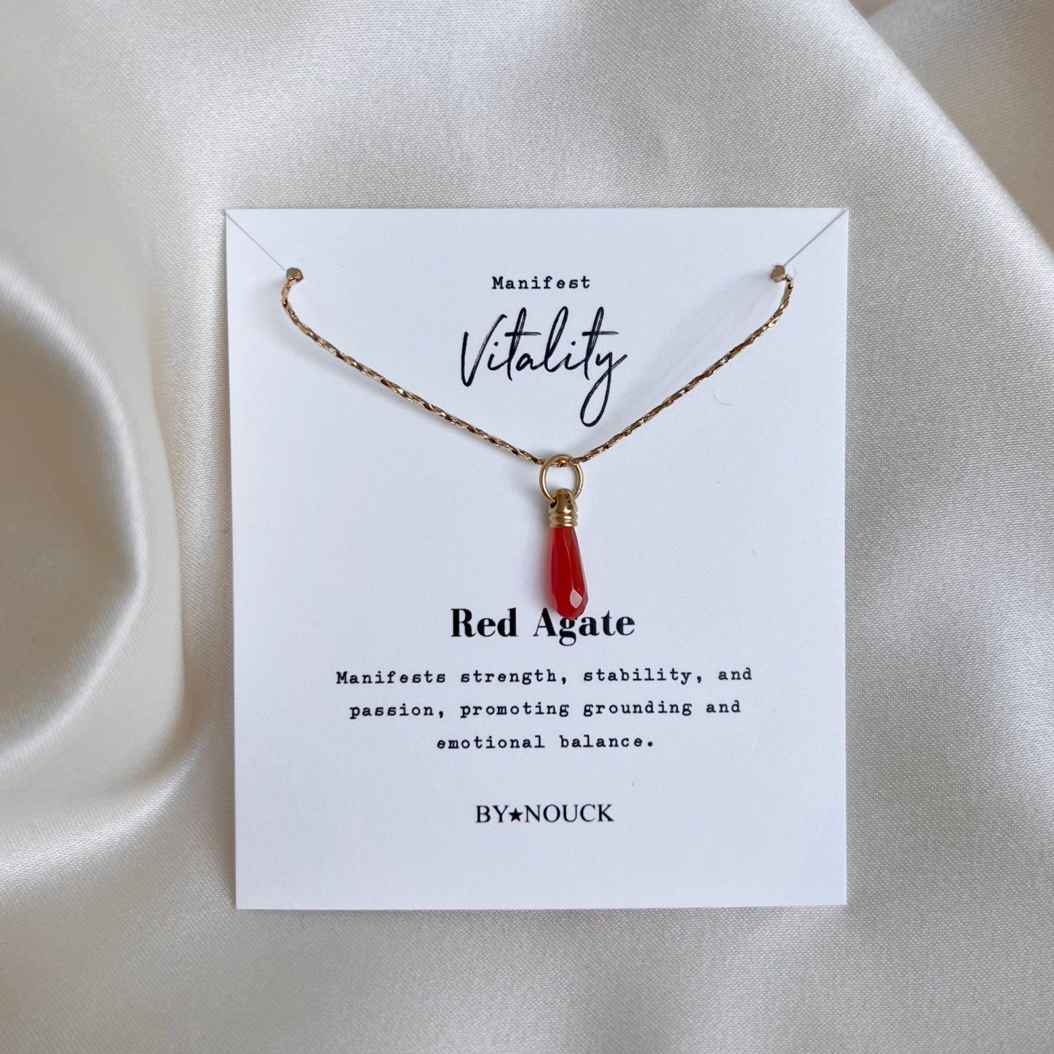 Necklace Manifest Stone Red Agate - ByNouck Jewelry