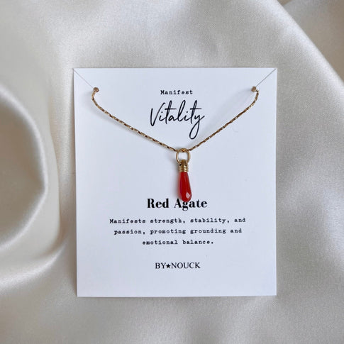 Necklace Manifest Stone Red Agate - ByNouck Jewelry