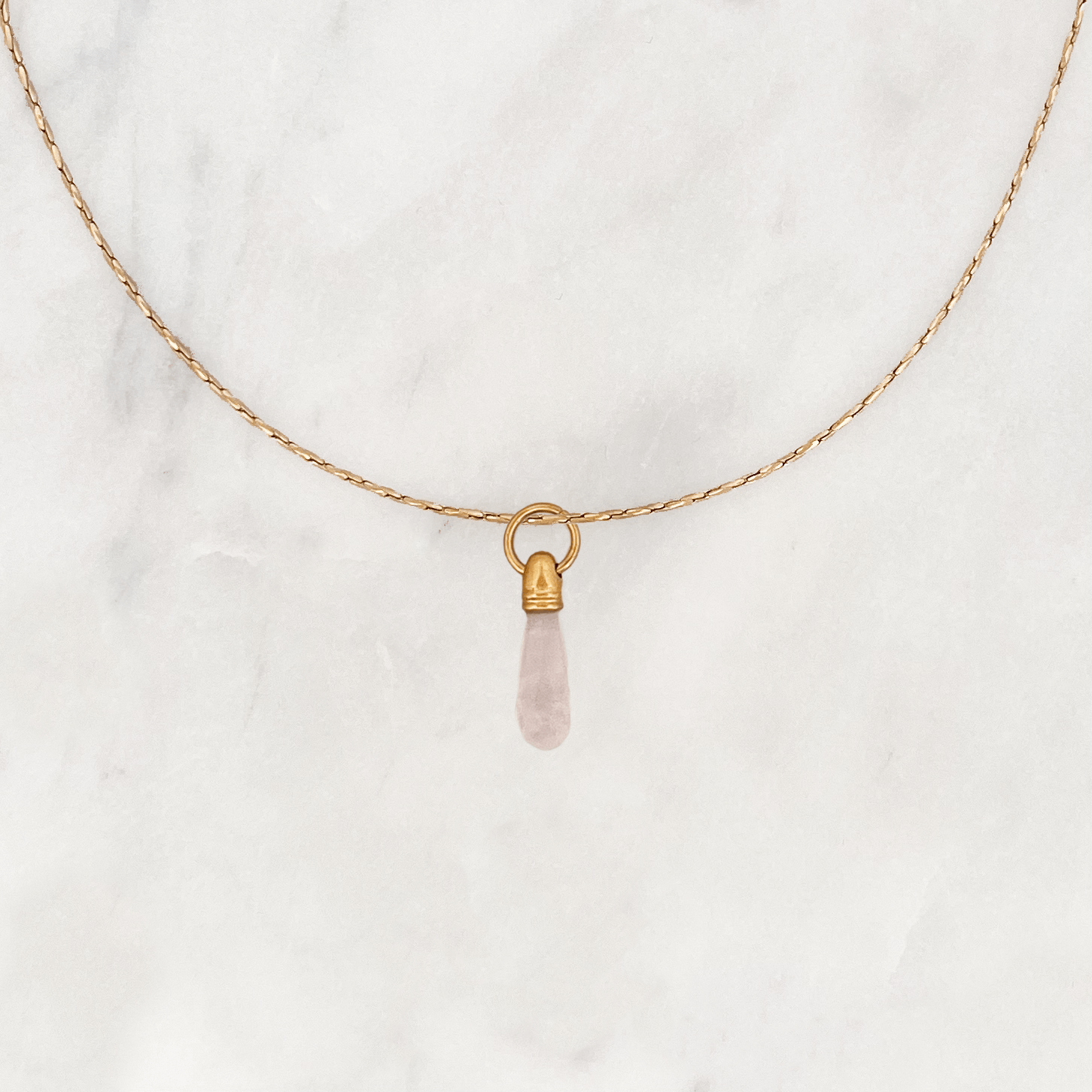 Necklace Manifest Stone Rose Quartz - ByNouck Jewelry