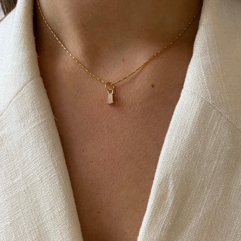 Necklace Moonstone Baguette - ByNouck Jewelry