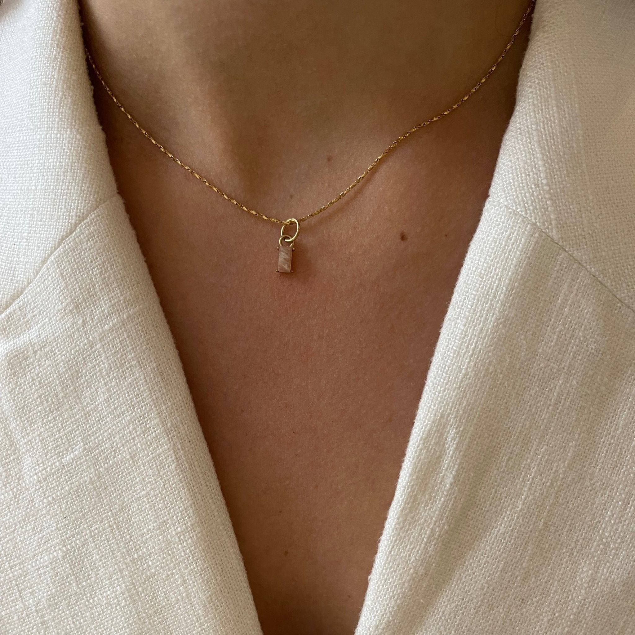 Necklace Pink Star Baguette - ByNouck Jewelry