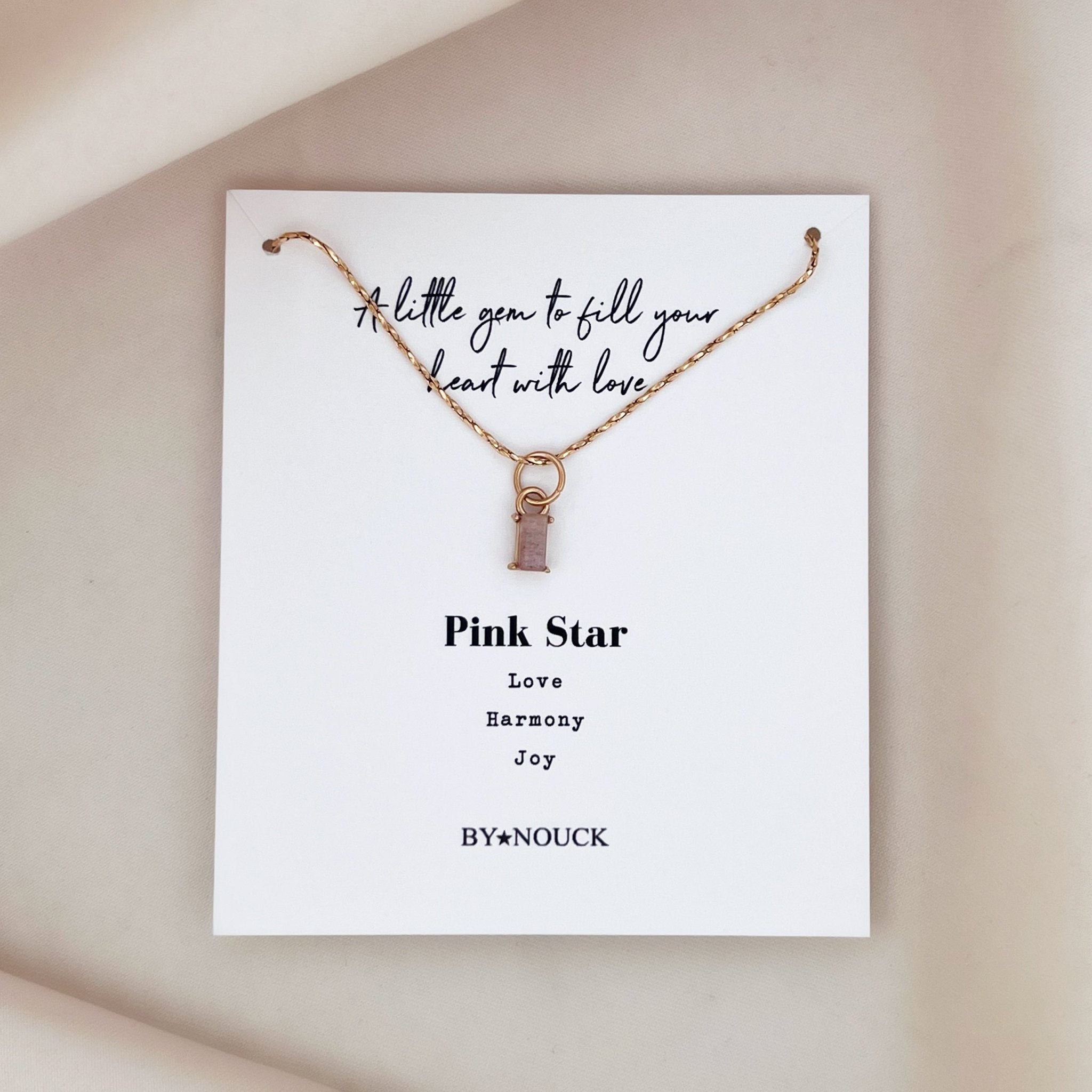 Necklace Pink Star Baguette - ByNouck Jewelry