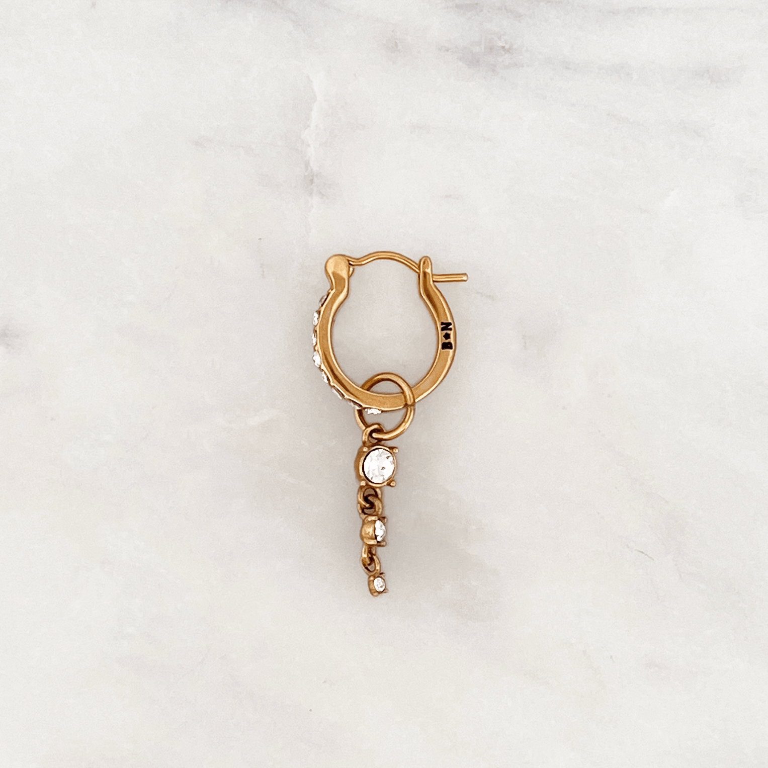 Rhinestones Hoop Triple Shiny Drops - ByNouck Jewelry