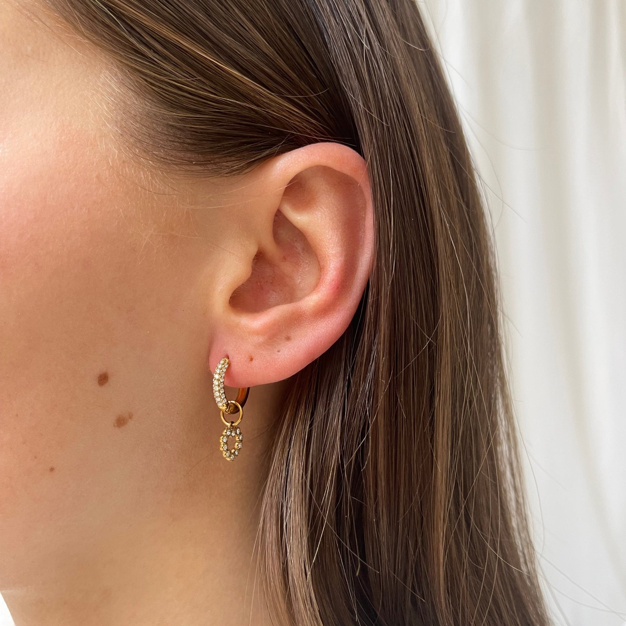 Shiny Hoop Small Bright Heart - ByNouck Jewelry