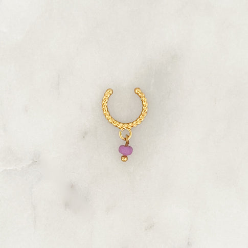 Torsadé Earcuff Purple Bead