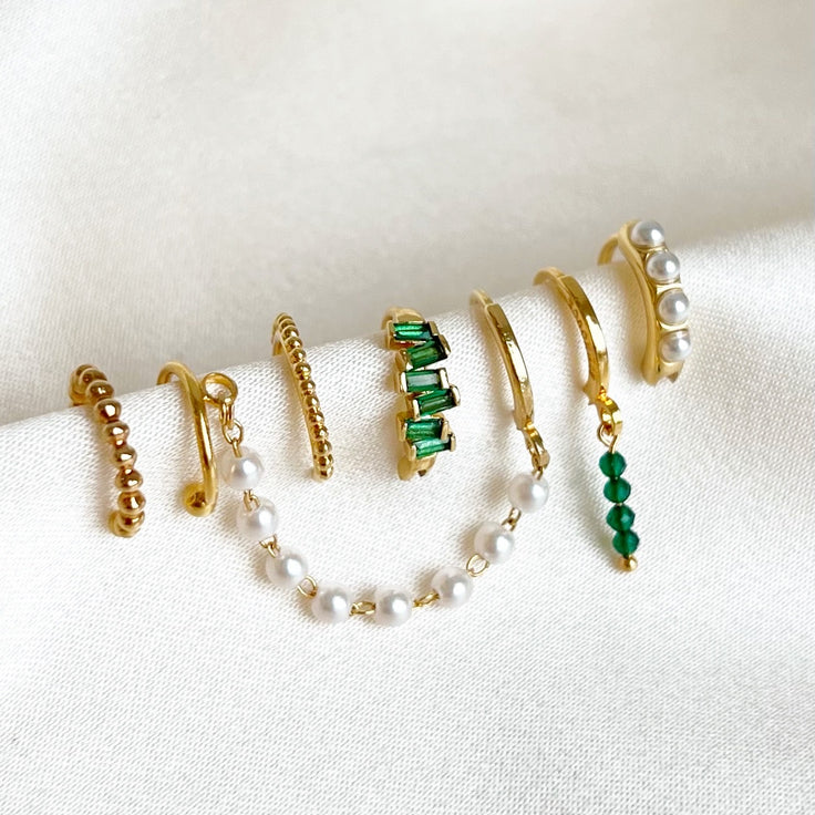 Earring Green Beads
